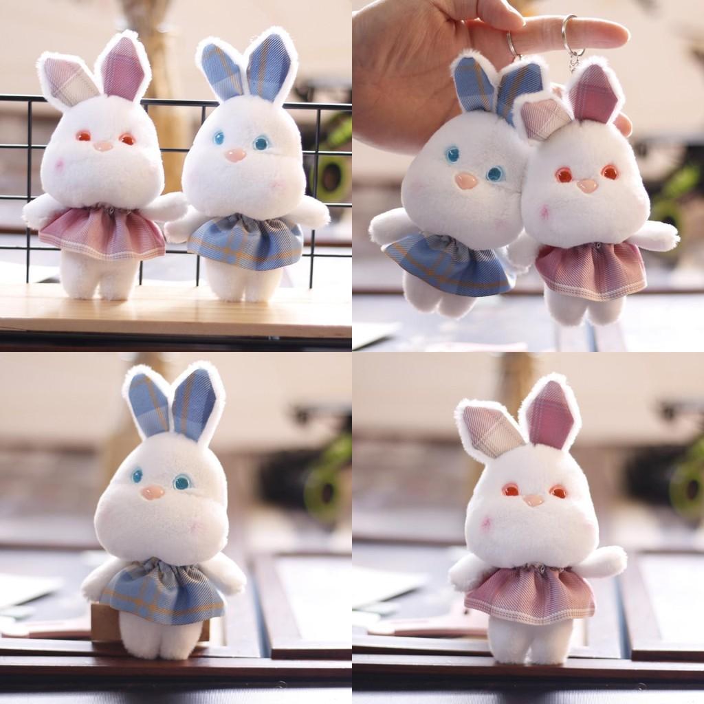 Adorable Small Bunny Plush Toy Cute Rabbit Doll Bag Charm Keychain Accessory Soft Fluffy