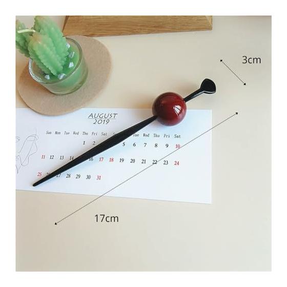 Simple Resin Hair Stick with Candy-like Ball - Elegant Hair Accessory for Kimono, Yukata, and Formal Occasions (Deep Scarlet)