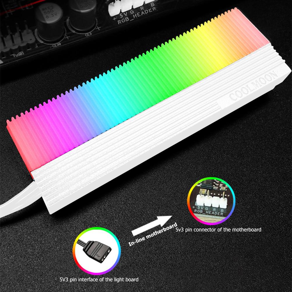 M.2 2280 SSD Heatsink Cooler M.2 Aluminum Heatsink with Thermal Pad 5V 3PIN ARGB Solid State Disk Radiator for 2280 M.2 SSD CHINA