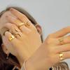 Retro Hollow Flower Butterfly Opening Ring for Women, Stainless Steel Twist Geometric Rings,Classic Jewelry Gift