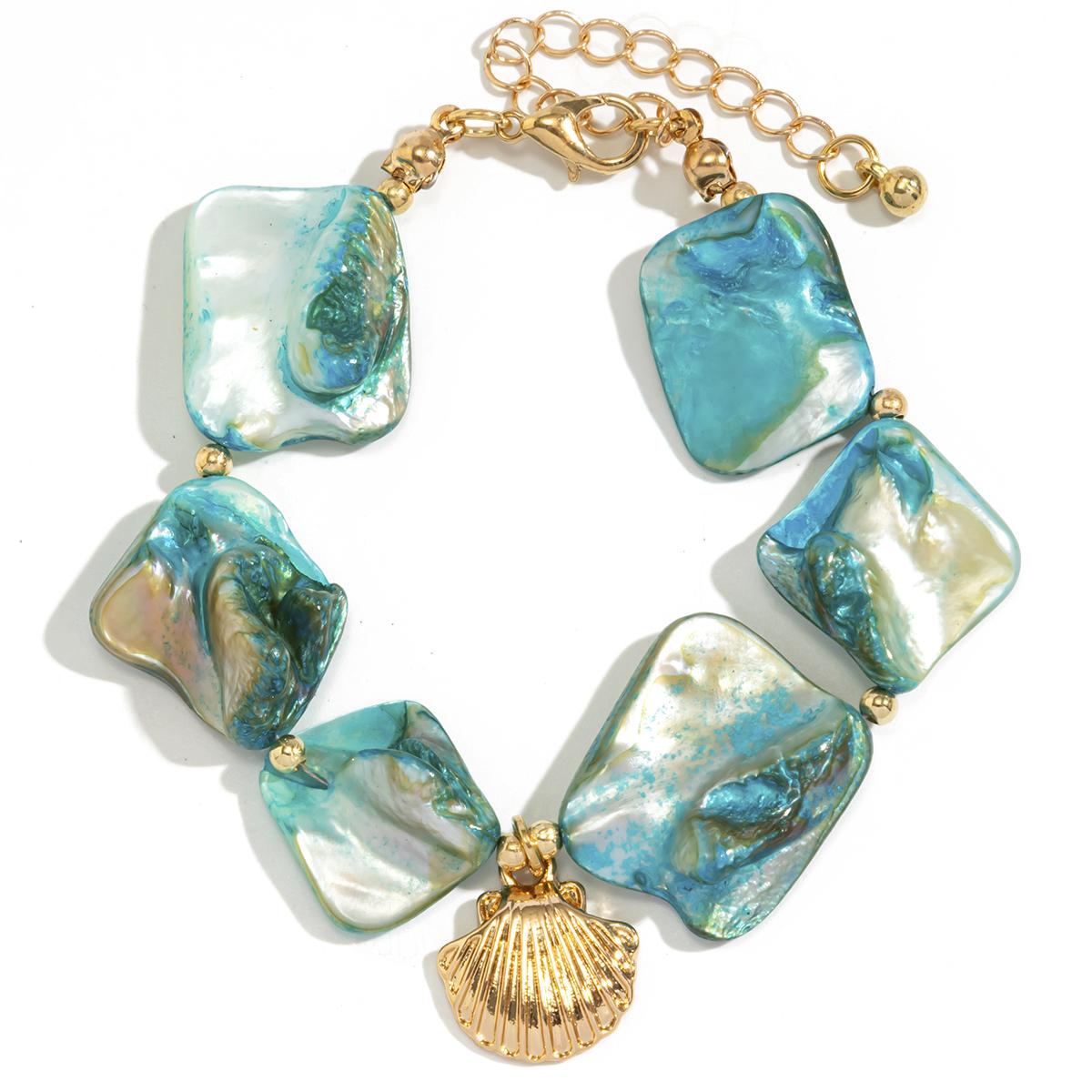 

Ingemark Multicolor Boho Irregular Chain Bracelets Women Kpop OT Buckle Conch Pendant Charm Bangles Aesthetic Y2K Hand Jewelry