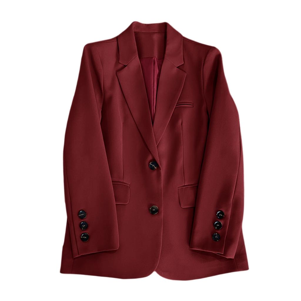 Women Fashion Long Sleeve Single Button Jackets Elegant  Lady Business Casual Blazers