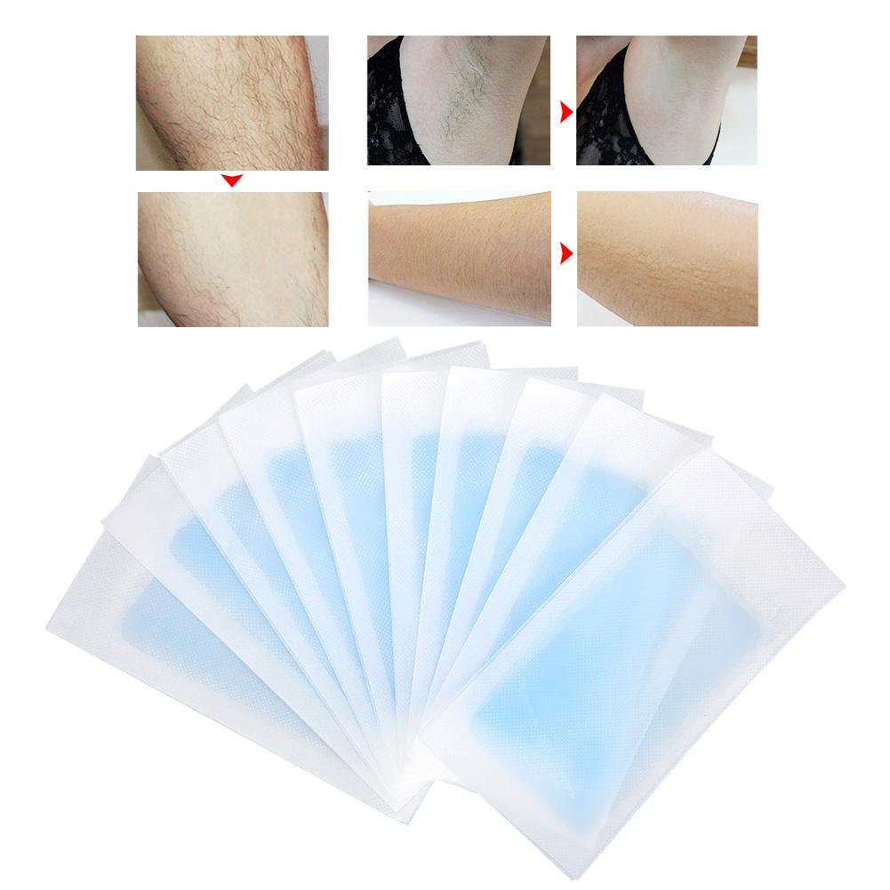 10 Pezzi Carta Depilatoria Gambe Corpo Viso Strisce Depilatorie a Cera(blu)