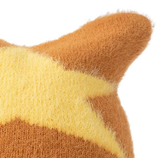 Women Hat Star Pattern Cat Ear Shape Thickened Warm Elastic Design Knitting Hat Outdoor Activities
