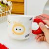 Small Orange with Lid Spoon Red Ceramic Cup Cartoon Cute High Value Mug Household Water Cup Set