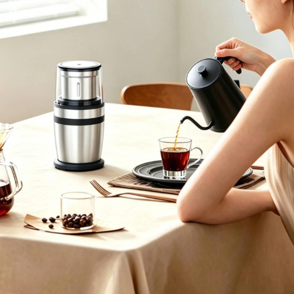 Electric Grinding with Detachable Cup Stainless Steel Wet and Dry Easy to Clean Blending for Home