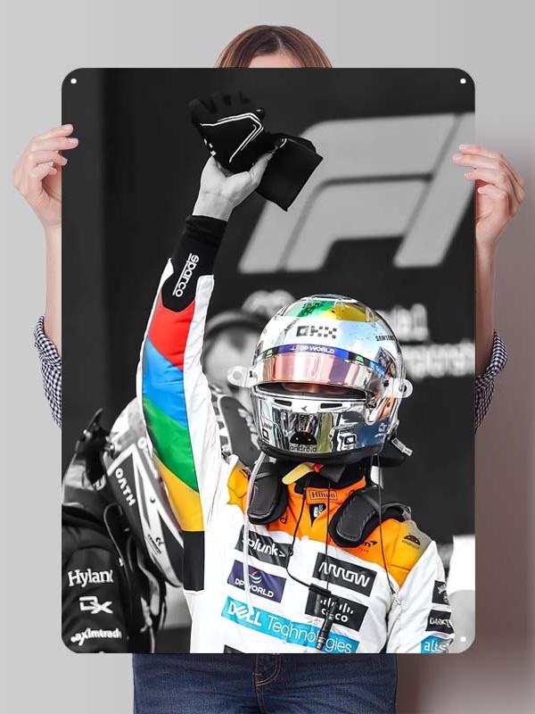Lando Norris Racer Posters F1 Racing Metal Signs Gaming Room Decoration Custom Tin Plates for Wall Art Decoration Retro Decor
