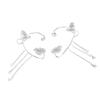 1 Pair Zirconia Tassel Ear Clip Rhinestone Adjustable Shiny Earring Clip for Dating Silver