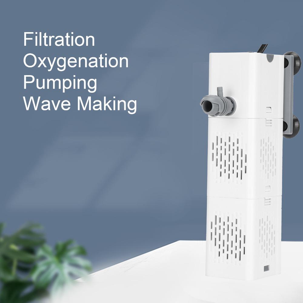 Builtin Design ZYN61 Fish Tank Filter Plastic White Submersible Aquarium Filter Quiet Operation Internal Aquarium Filter Garden