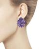 Natural Deep Color Amethyst Clasp Earring 925 Sterling Silver Big Earring for Women Nice Gift