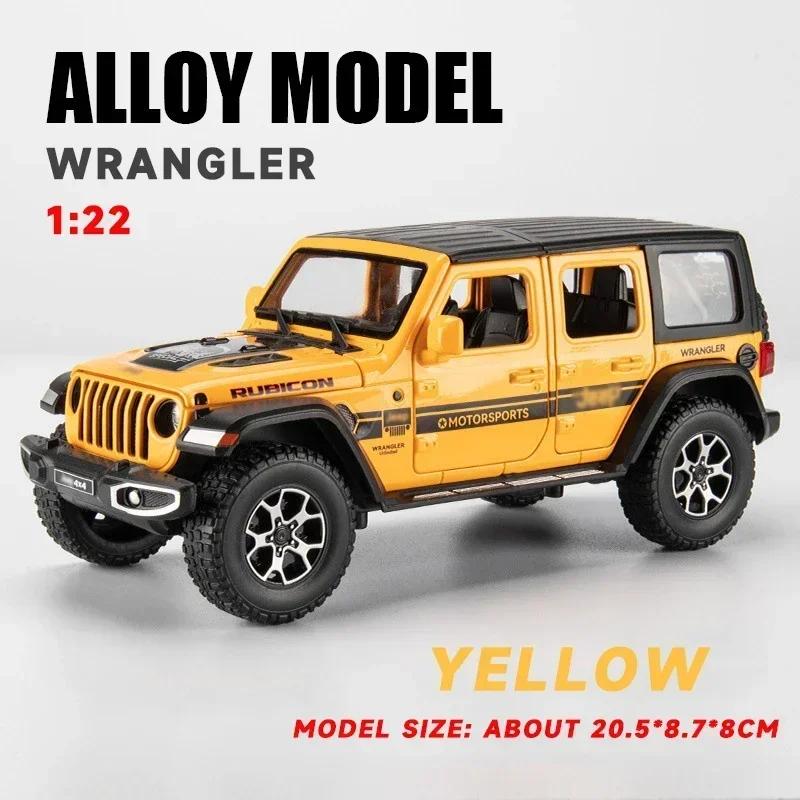 1:22 Jeep Wrangler Rubicon Off-Road High Simulation Diecast Car Metal Alloy Model Car Toys for Children Gift Collection