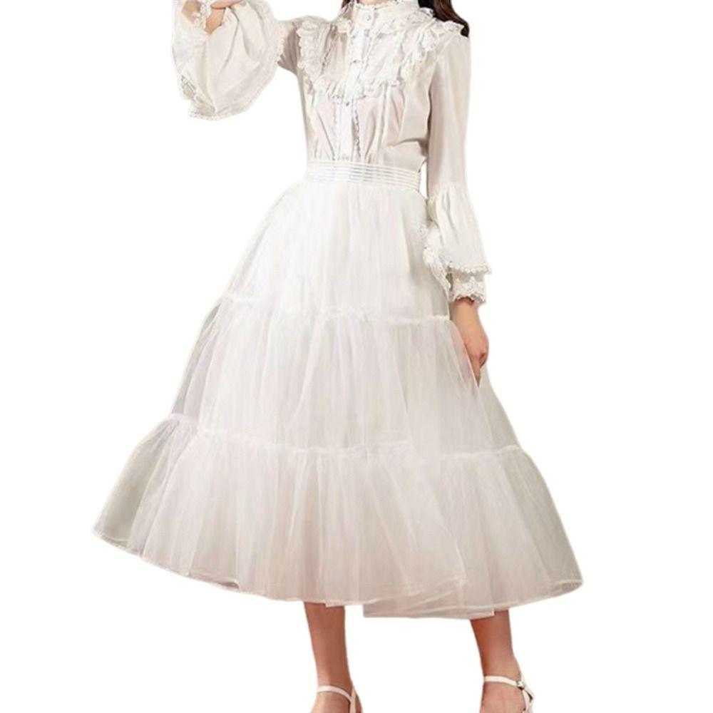 Fashion Lolita Petticoat Without Hoop Cosplay Ball Gown Petticoats White Breathable Wedding Petticoats Party Dress