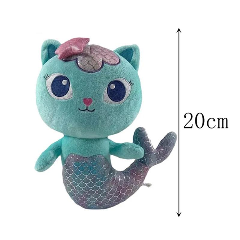 20-30cm Gabby Doll House Plush Toy Backpack Cat Cake Cat Mermaid Stuffed Animal Plushie Gbay Sticker for Kid Chrismas Gift