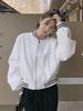 Women's White Fragrance Style Baseball Jacket 2024 - Petite, Short, High-End Niche American Design.
