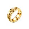 Stainless Steel Roman Numeral Rotating Ring - Titanium Chain Band