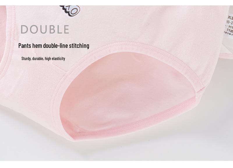 Pure Cotton Girls' Triangle Underwear - 4-Pack for Ages 1-12, Spring/Summer Style