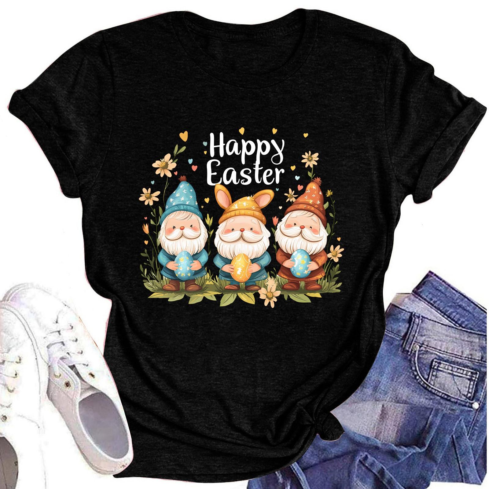 

Женский топ с круглым вырезом, повседневный принт, футболка с короткими рукавами XL чёрный