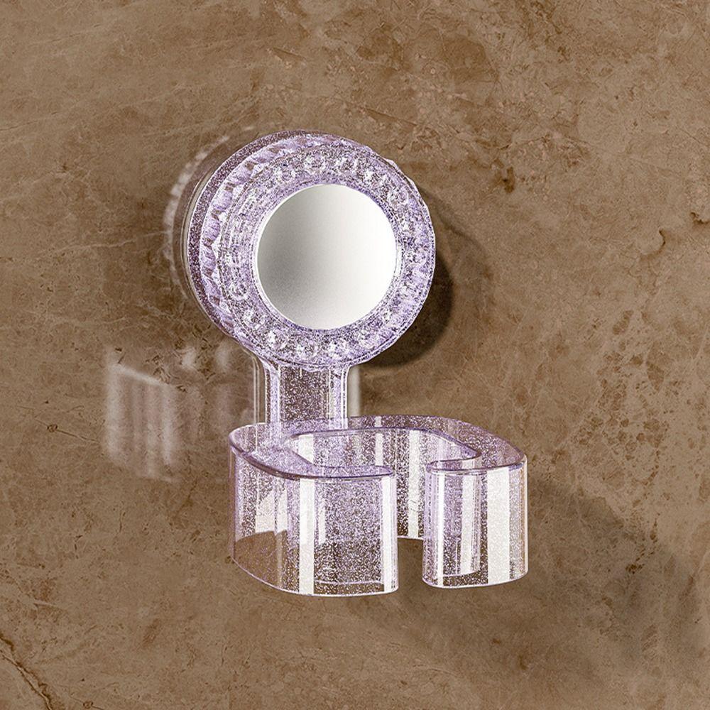 No-punch Bathroom Hairdryer Bracket Wall Mounted Air Blower Hangers Suction Cup Shelf  Home