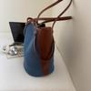 DenimTote Bag Women Fashion Shoulder Bag Casual Daily Use Structured Handbag