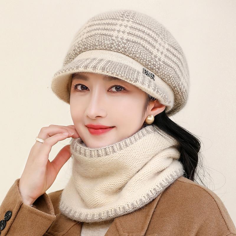 Octagonal Hat Warm and Cold Ear Protection Knitted Hat Women's Winter Mother Hat Fashion