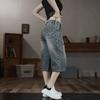 Summer retro jeans men's cropped pants loose straight pants thin trend versatile casual men's short pants
