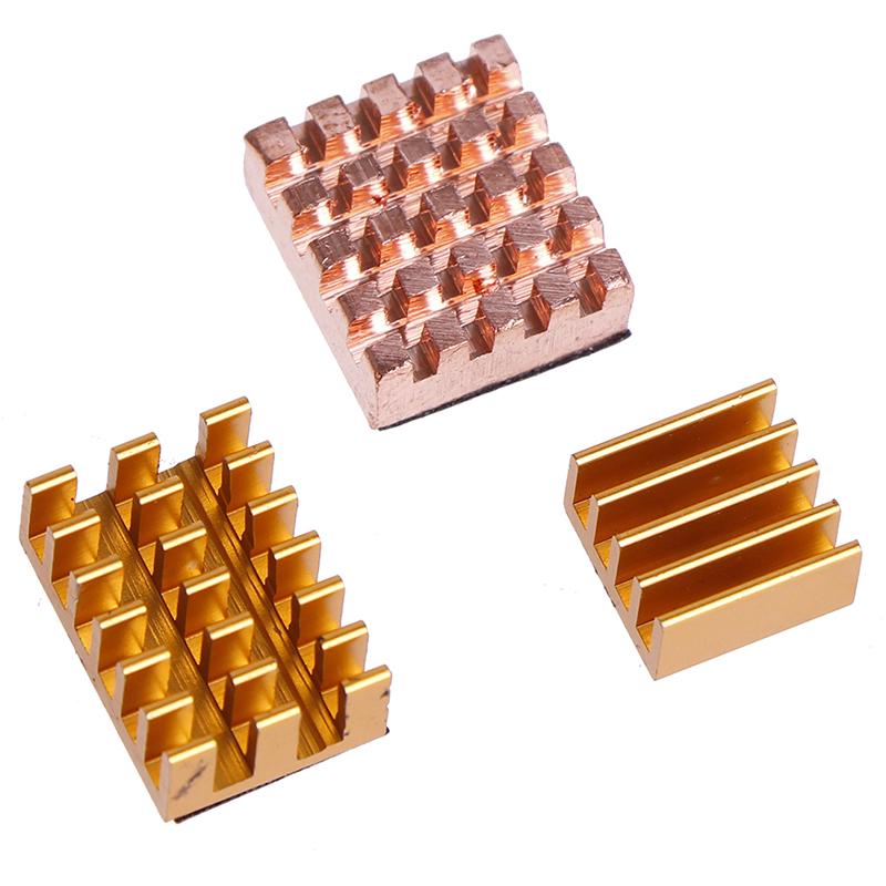 3Pcs/Set Raspberry Pi 4B Copper Cooling Pad Heatsink Radiator Cooling Kit