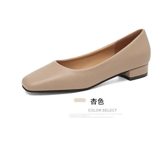 

Модные Новые Женские Лоферы на Плоской Подошве Простые Низкий Каблук Офисная Работа Повседневная Обувь Слипоны Плоская Обувь Дамские Туфли с Квадратным Носком Рабочая Обувь 41