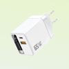 65W Galliumnitrid Dual-Port Schnellladegerät mit einziehbarem Stecker, geeignet für Apple & Huawei (80W A+C)