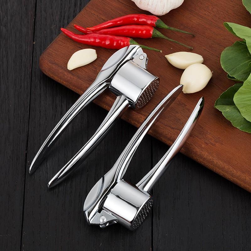 Zinc Alloy Garlic Press Crusher Manual Kitchen Tool Mincing Peeling Crushing Cloves