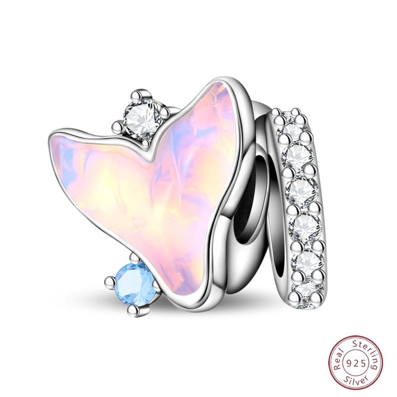 New Original Copper Beaded Bow Charm Blue Beads For Women Exquisite Diy Birthday Jewelry Gifts