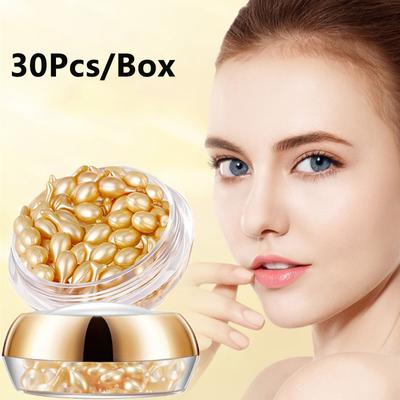 Fullerene Placenta Capsules Facial Moisturizing Essence Reduces Wrinkles Brightens Skin Tone and Tightens Skin