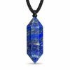 Natural Lapis Lazuli Double Terminated Hexagonal Crystal Point Pendant Necklace for Daily Wear
