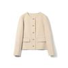 Sheep Wool Double-sided Woolen Coat Small Coat Single-breasted Short Round Neck Temperament Coat Women
