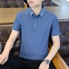 Summer New Men'S Business Casual Short Sleeve Polo Shirt Anti-Wrinkle Ice Silk T-Shirt Top Lapel Polo Workwear