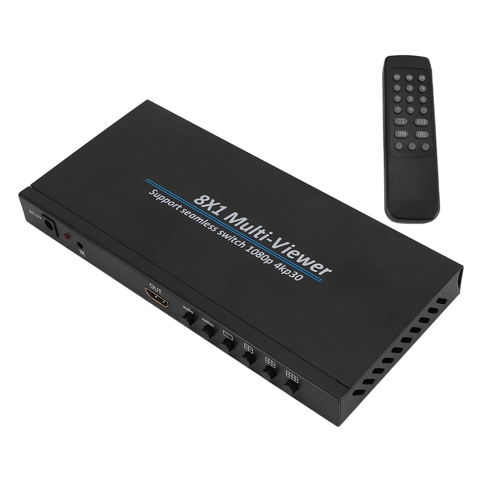 

8x1 4K Мультивьюер Переключатель HD Мультимедийный Интерфейс 8 в 1 Выход 30 Гц 6 Режимов Отображения Мультивьюер US Plug