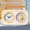 Easy To Use Double Screen Countdowns Timer With Analog Alarm Clock For Precise Cooking Baking And Time Management Tasks