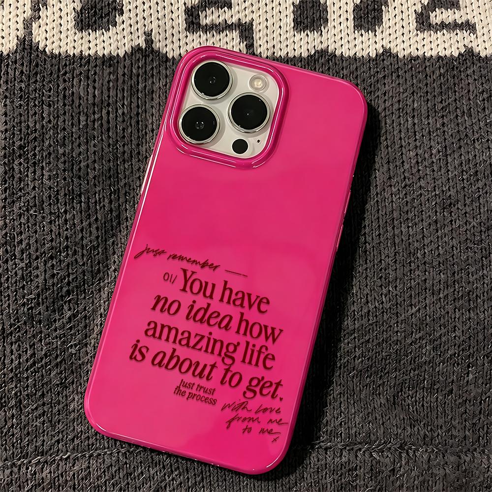 Anti-Scratch Inspirational English Silicone Case For Iphone 14 17 13 11 16 Plus 12 15 Pro Max Durable Protective Cover