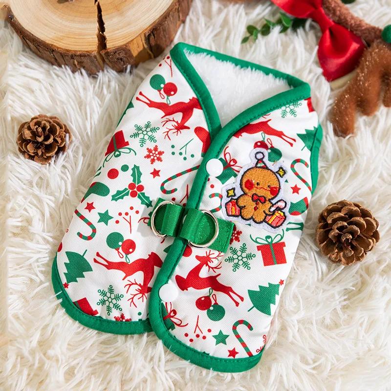 

Cat Clothes Christmas Vest Autumn and Winter Anti-shedding Clothing Ragdoll Blue Cat Silver Gradient Kitten Cat Pet Products XS(0.5-1.5KG)