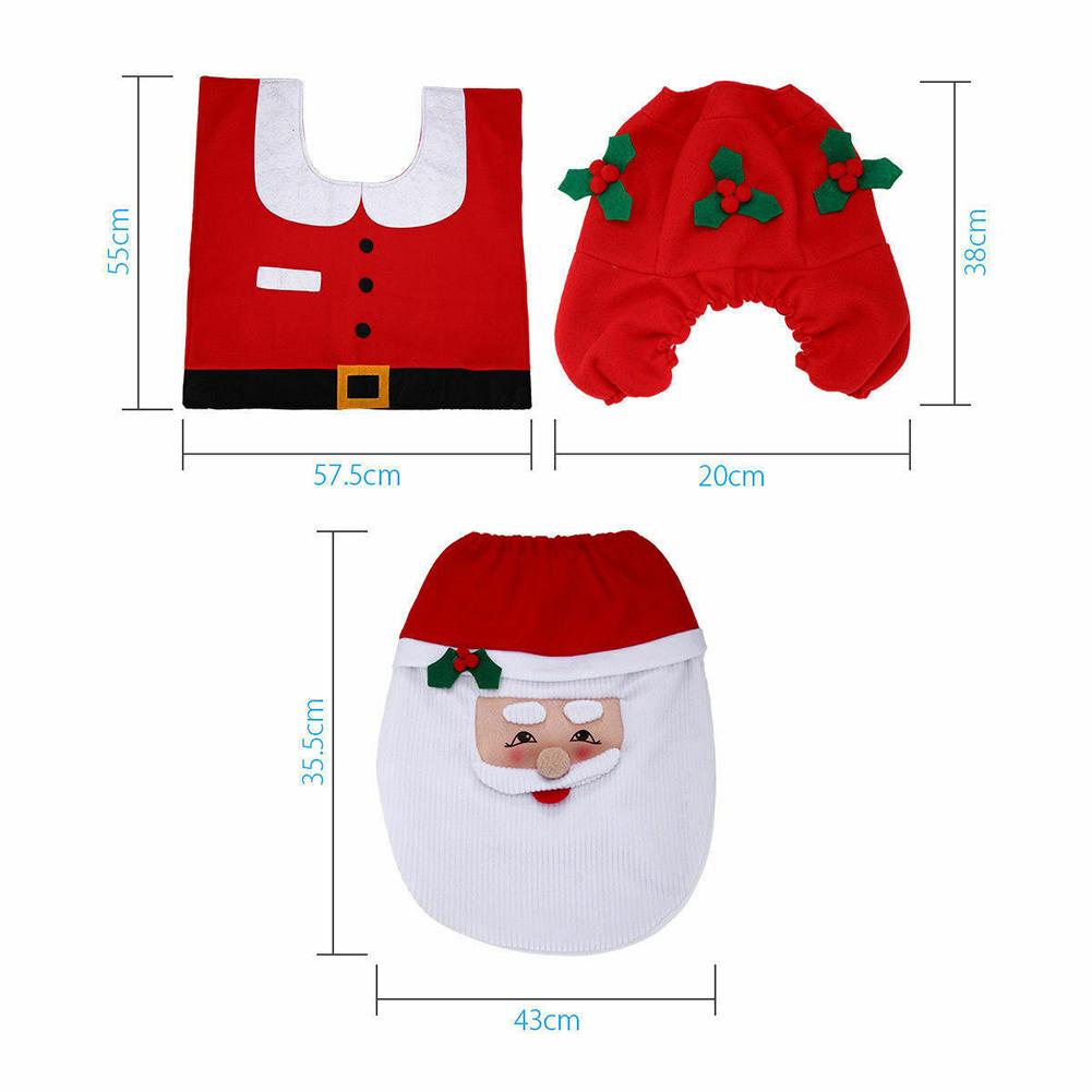 New Cute Christmas Toilet Seat Covers Creative Santa Claus Bathroom Mat Xmas Supplies for Home New Year Navidad Gift Decor 2024