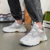 Fashion Men's Sneakers Summer Mesh Breathable Casual Shoes Outdoor All-match Height-enhancing Dad Shoes Tenis Para Hombre 2025