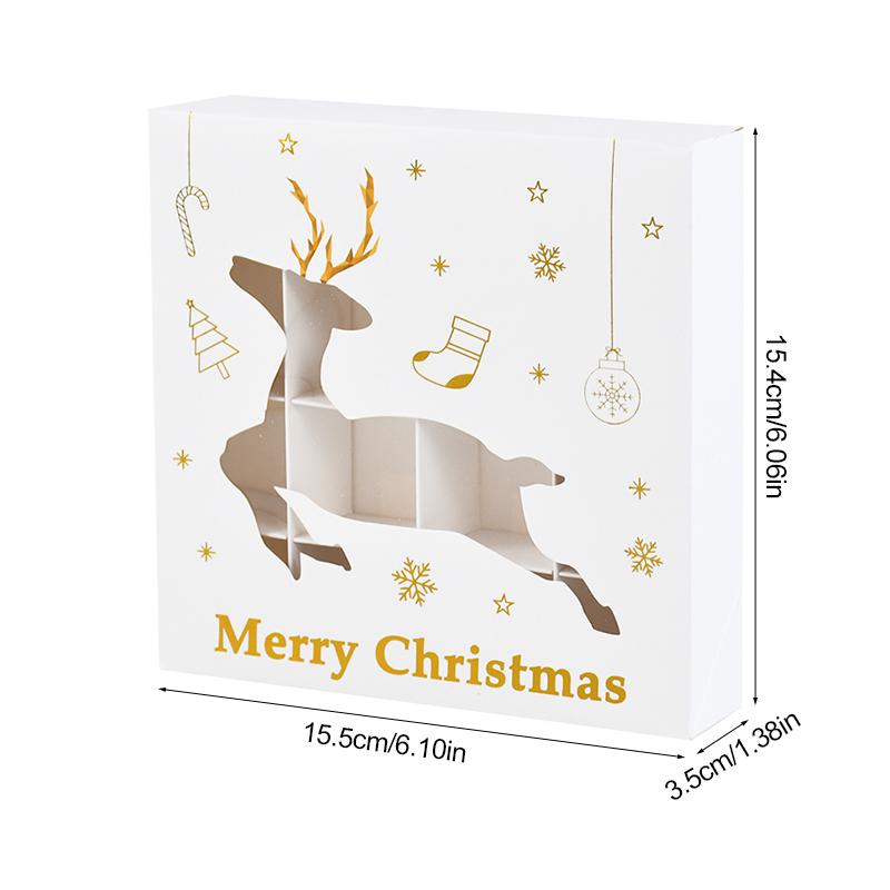 

1/6 шт. Рождественские коробки для конфет и печенья, упаковка для закусок и подарков, украшение, детские сувениры, товары для рождественской вечеринки 2025, Новый год 2025 1pcs