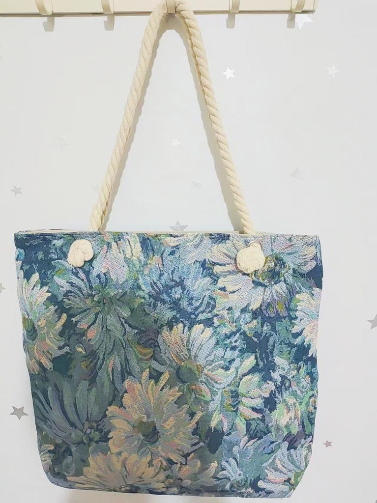 Ethnic style large shoulder bag South East Asia style double-sided embroidery cartoon animal elephant canvas bag female travel bag