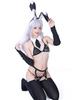 SENMHS Cyberpunk Bunny Girl Sexy Bikini Set with Headband, Cosplay Costume, Exposed Halloween Costume, Women's, One Size