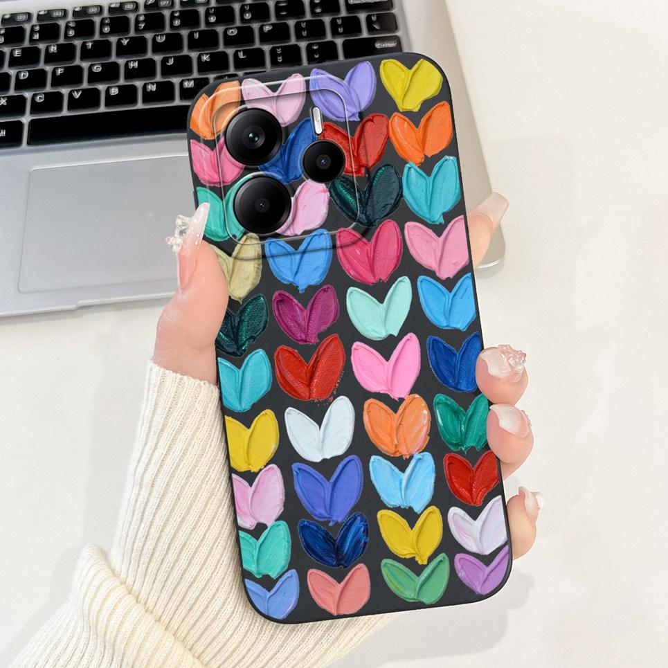 New Fashion Case For Xiaomi Redmi Note 14 14S 14 Pro Plus Phone Shell Flower Butterfly Luxury Girly Back Cover Soft Silicone