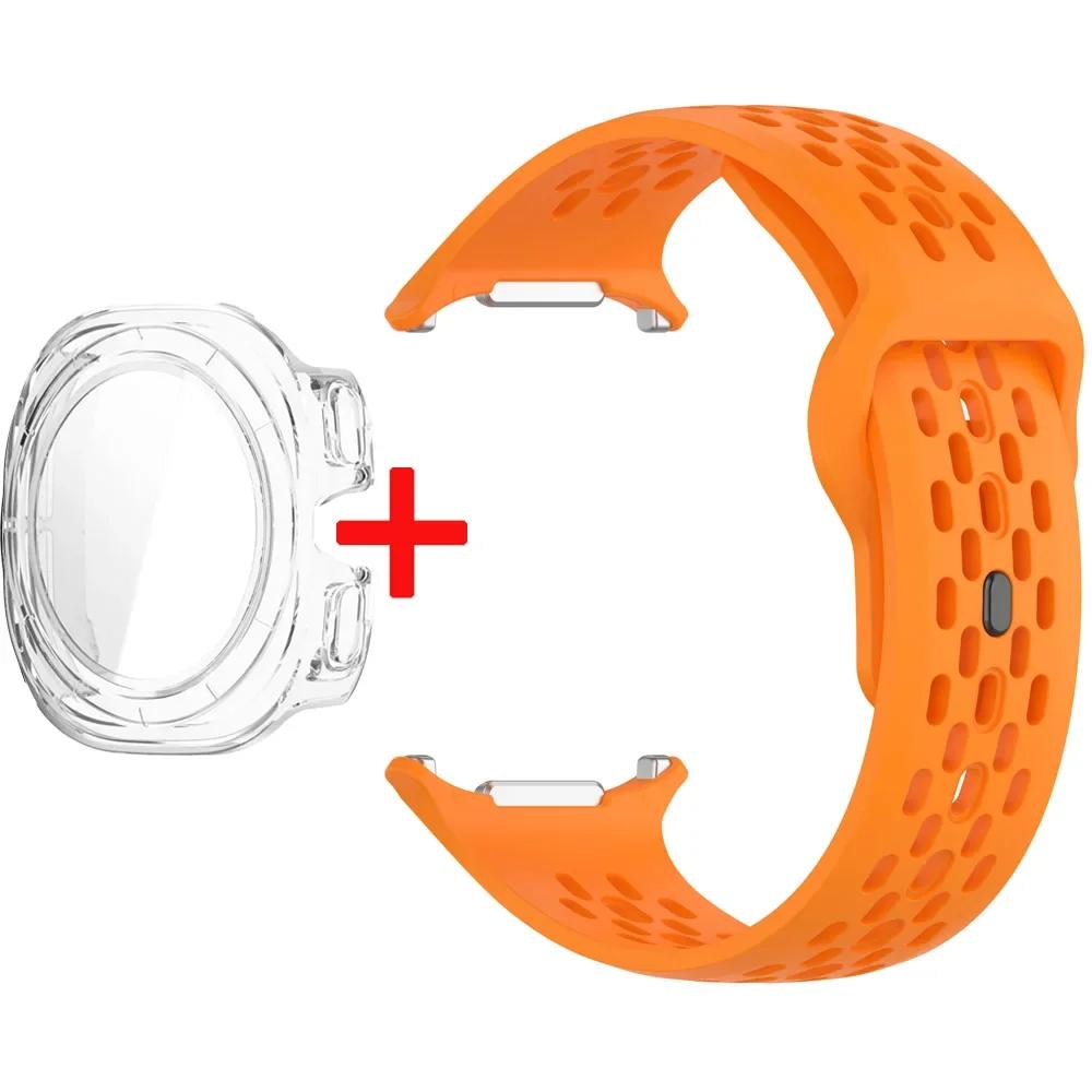 Silicone Strap+Case For Samsung Galaxy Watch Ultra 47 Sport Watchband Bracelet for Galaxy Watch Ultra Tempered Glass Cover Band