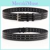 Punk Fashion Pu Leather Belt For Women With Studded Embellishments And Alloy Buckle For Streetwear