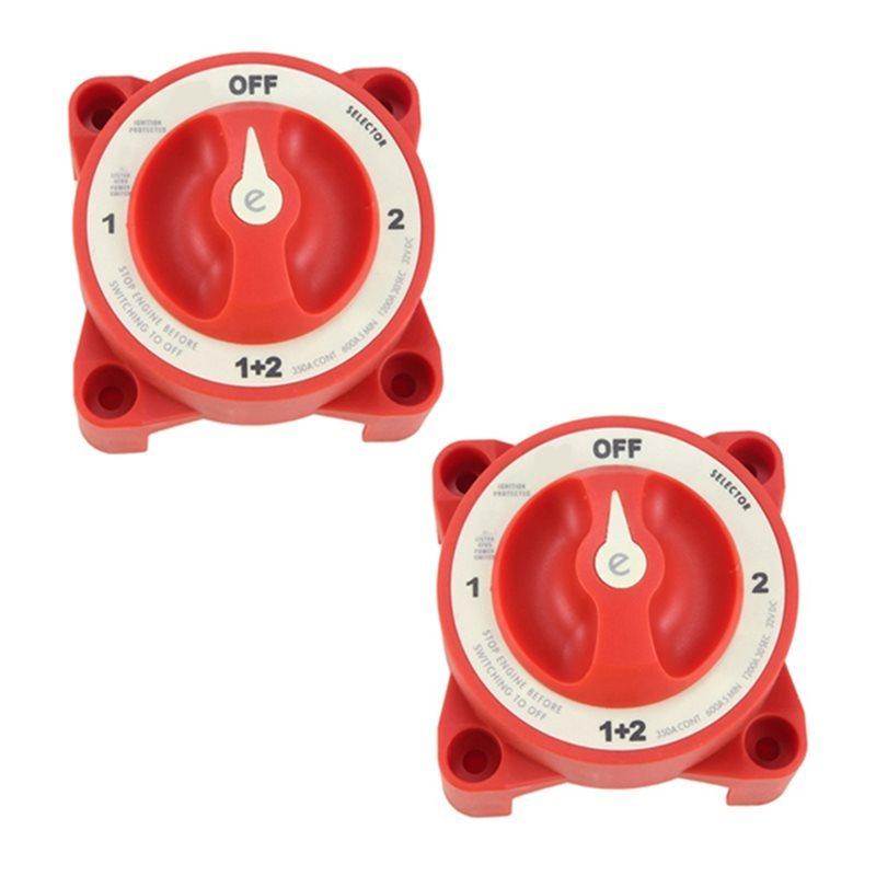 DC 32V 350A For Marine Boat Battery Switch 2Pcs 4-Position Selector Disconnect Battery Selector Switch