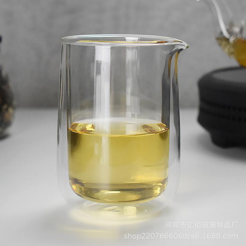 

220 мл Жаростойкий Двухслойный Стеклянный Чайник Кунг-фу Чайник для Заваривания Чая Чахай Чайная Церемония Чашка Справедливости Диспенсер для Чая Чайная Посуда