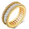 Ring Retro Luxury Ladies Zircon Ring Gold Plated Silver Full Diamond Jewelry