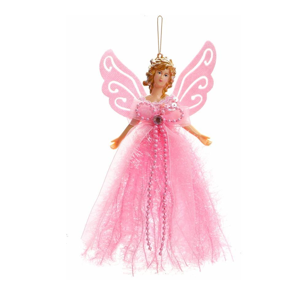 Glitter Christmas Angel Pendant with Shining Wings Hanging Angel Doll  New Year